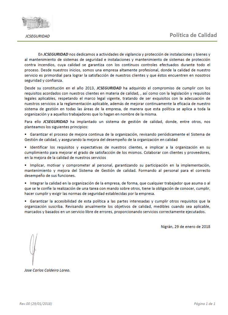 Política de Calidad
